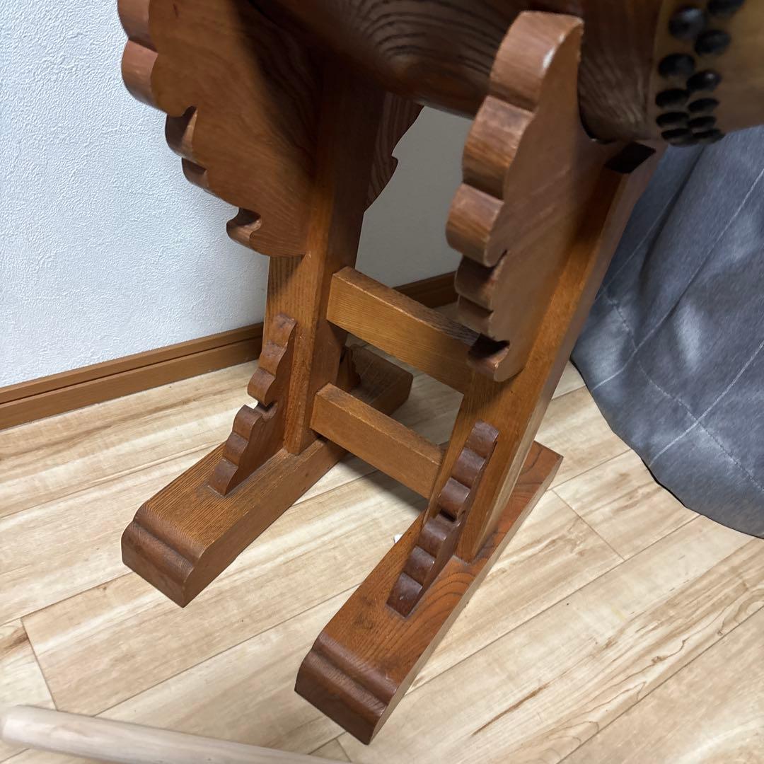 和太鼓　大正　新條正之　直径30cm 状態普通　土台　バチ付き　最安値