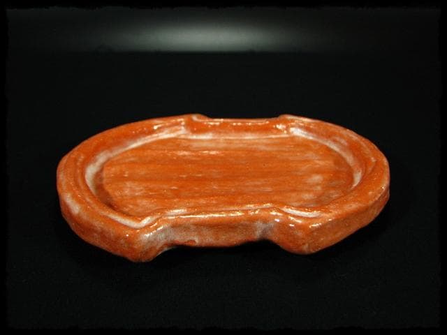 中村 道年 赤 分銅 向付 赤楽 楽焼  茶道具 懐石 d44