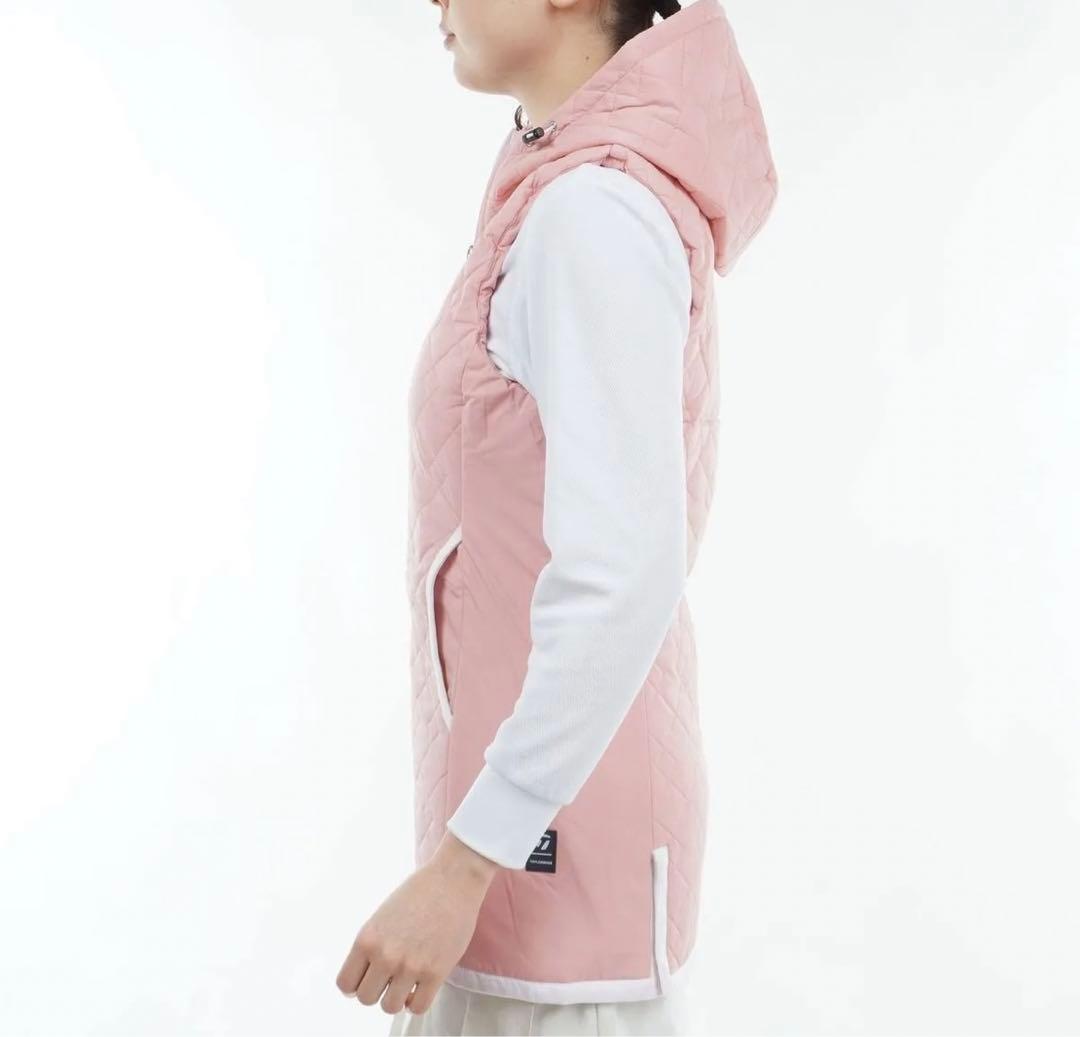 【チェリー 様】Taylor Made 中綿フーディベスト　ロング丈　ピンク　M