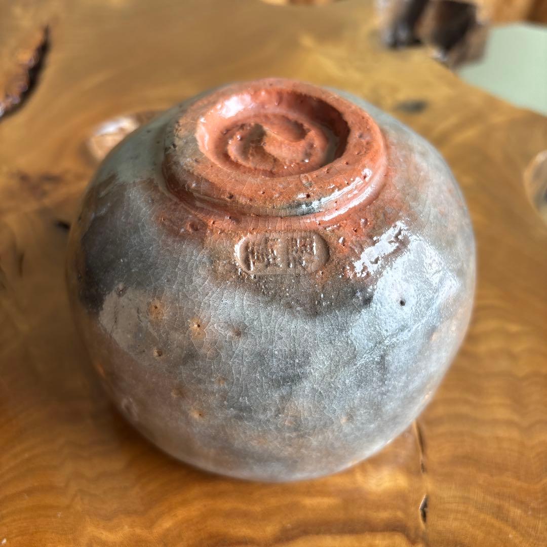 楽入窯 吉村楽入 赤楽茶碗 楽焼 抹茶碗 茶道具 共箱