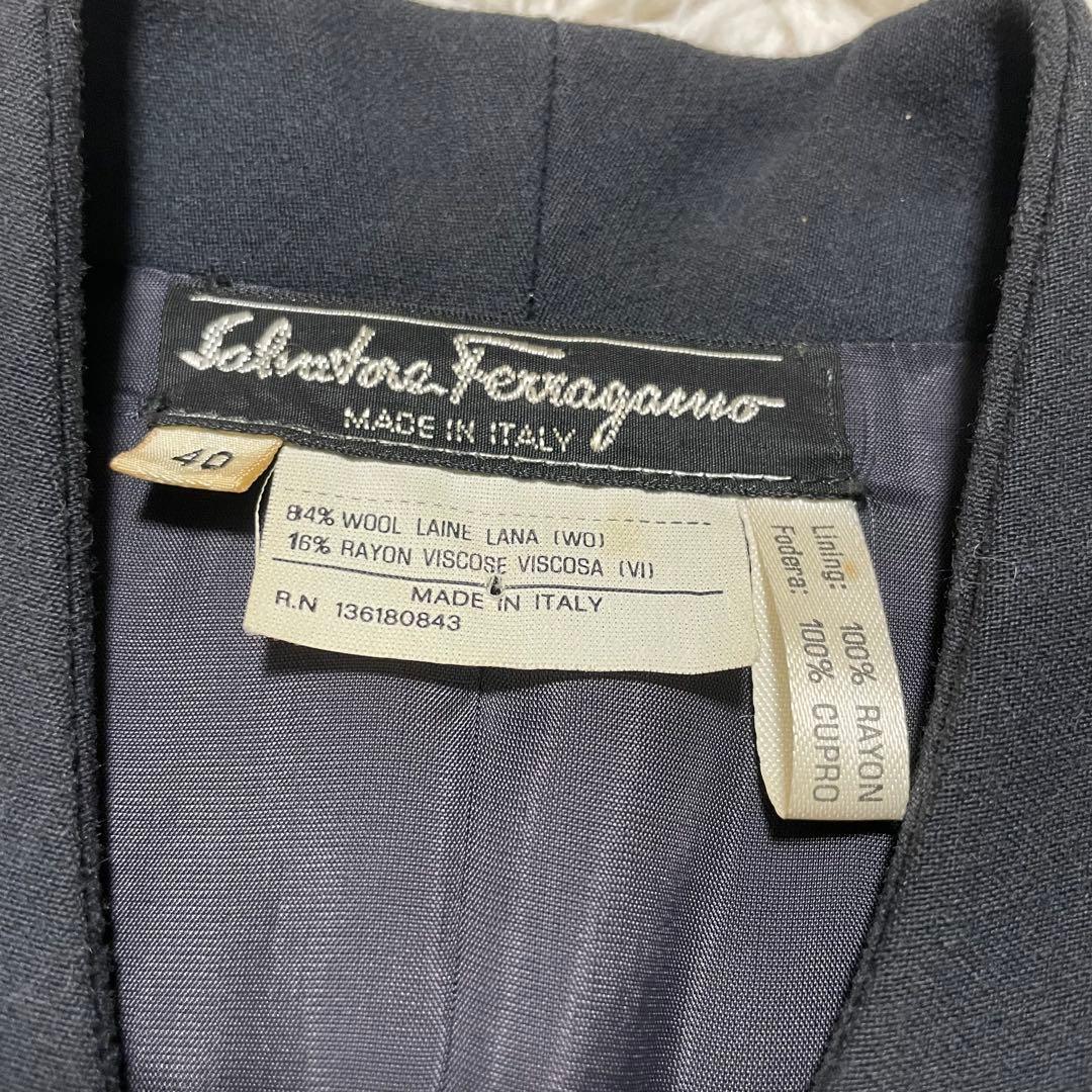 サルヴァトーレ フェラガモ　ロングコート　レディース　40 グレー　シルバー