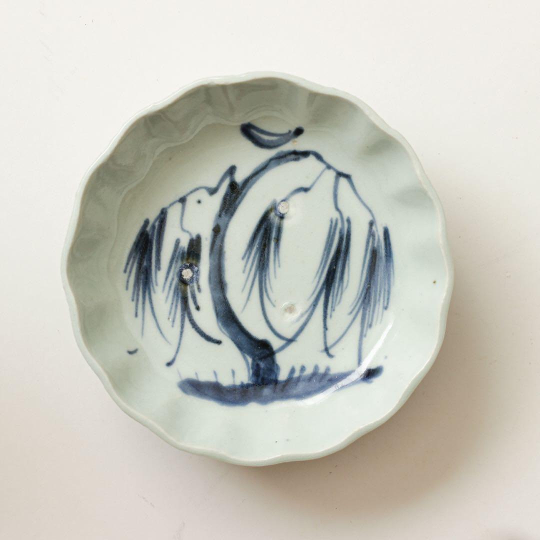 伊万里　古伊万里　江戸　後期　深皿　なます 皿　柳