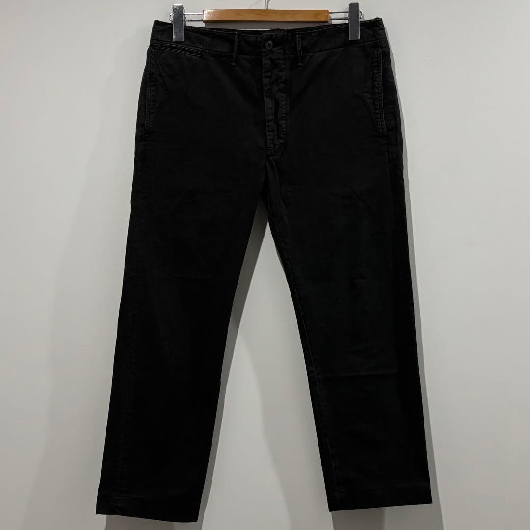 美品 RRL 炭黒 ブラック チノ トラウザーズ パンツ W32 ラルフローレン