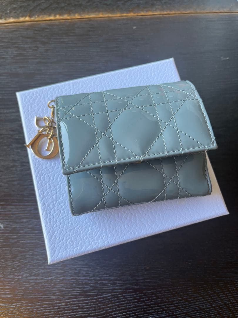 Christian Dior 三つ折り財布 グレー