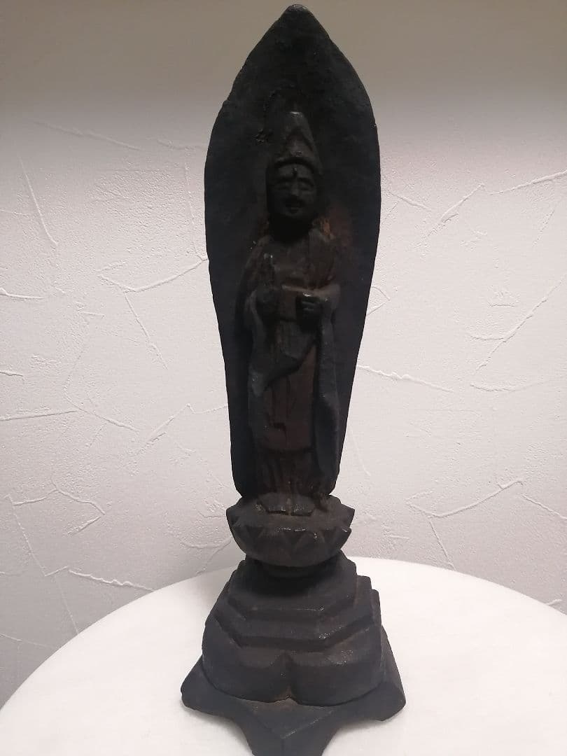 骨董 室町 江戸初期 木彫 観音菩薩 立像