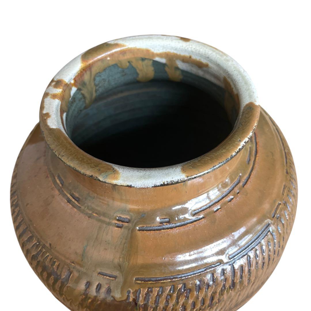 【小鹿田焼】 壺 花瓶 花器 フラワーベース 民芸 民藝 バーナードリーチ 柳