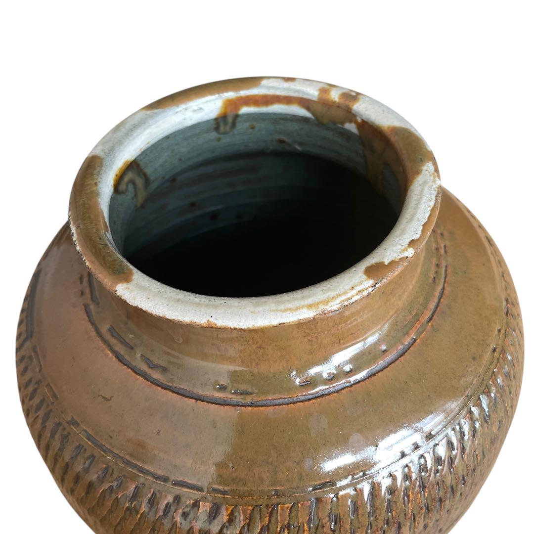 【小鹿田焼】 壺 花瓶 花器 フラワーベース 民芸 民藝 バーナードリーチ 柳