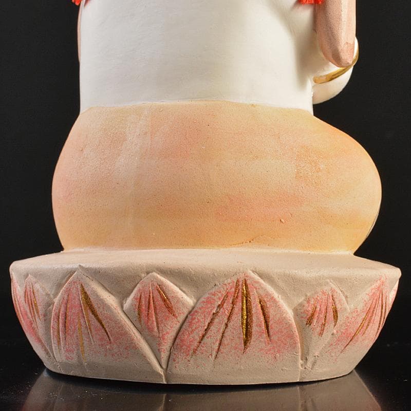 博多人形　人形師　二代戸畑茂四郎作　福々観音　置物　台付　V　R7113