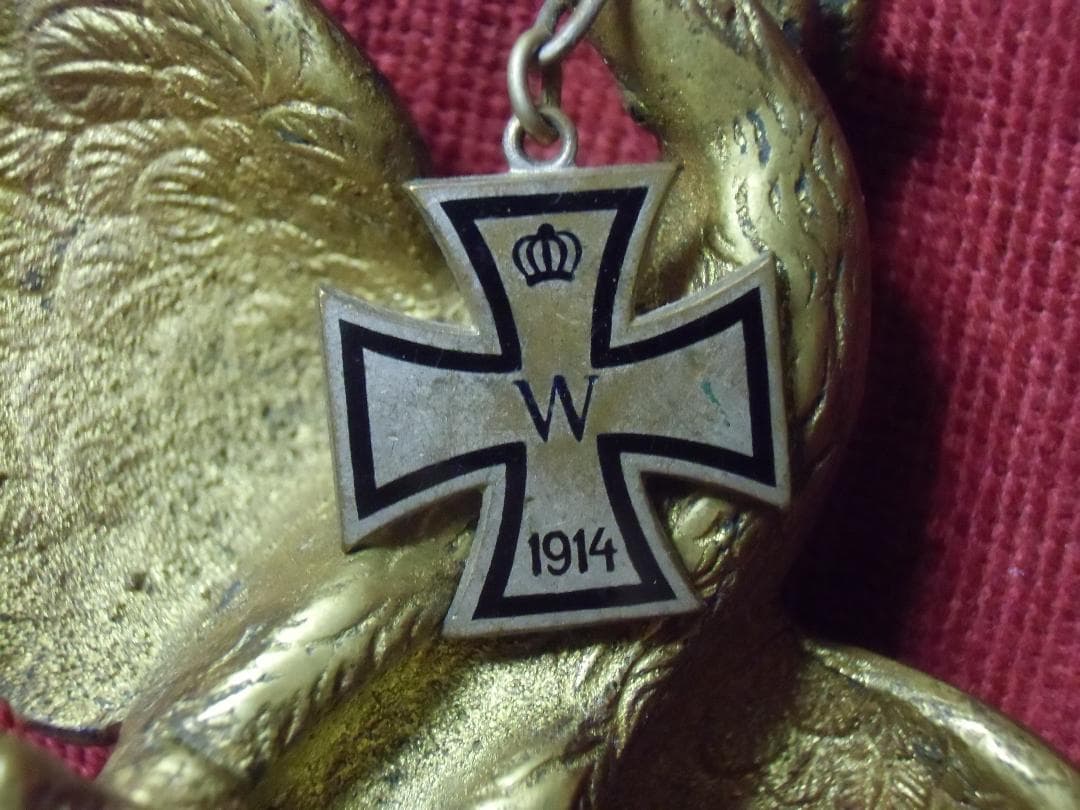 Ｗドイツ軍/プロイセン王国＊１９１４鉄十字勲章プリンツ＊懸垂鷲の置物（実物）