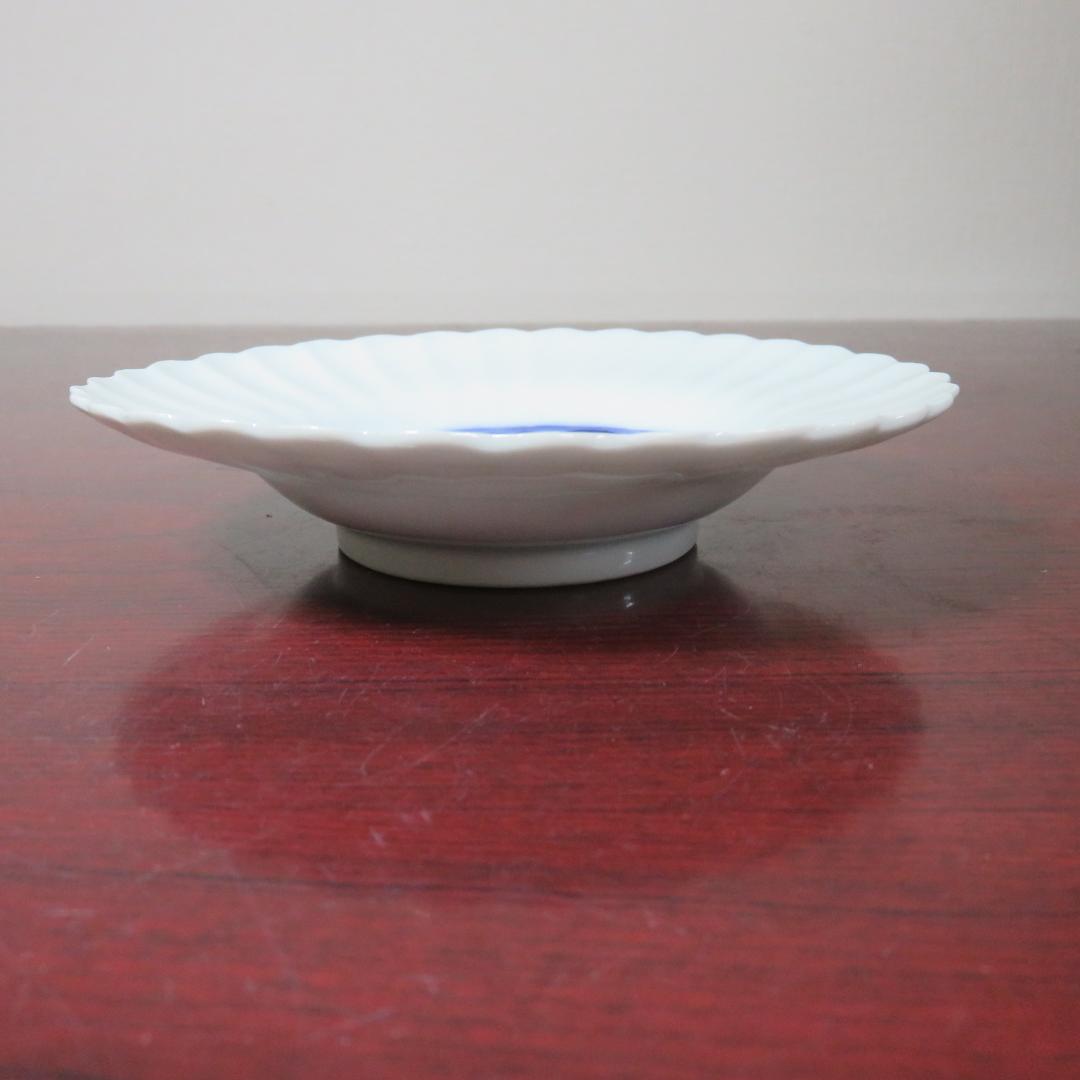 中皿 小皿 白磁 染付 美品 4枚 薄造り