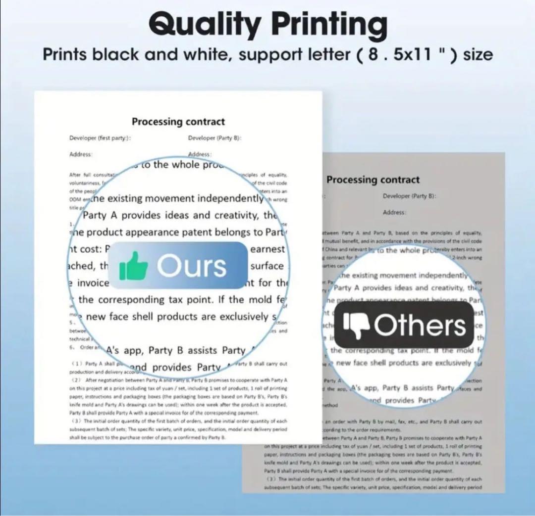 【Pmo M08F】A4 モバイルプリンターワイヤレス 用紙100枚付き