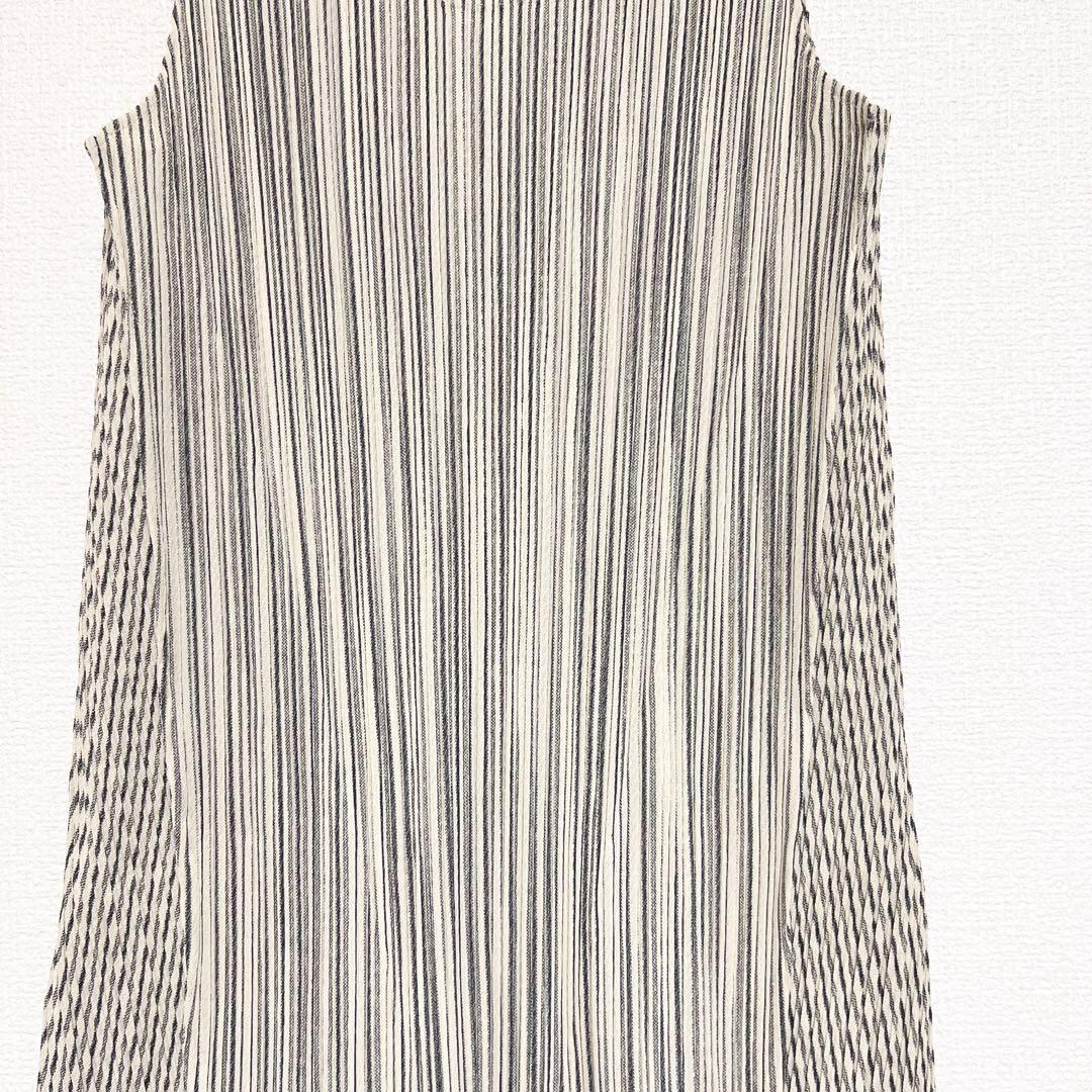 プリーツプリーズ　イッセイミヤケ　チュニック　ストライプ　切り替え　縦　斜め　3