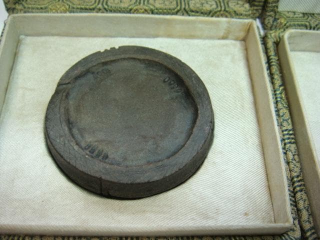 硯■古い小さい硯石 墨 中国 唐物 3個セット 箱付 書道道具 古民具 古美術■
