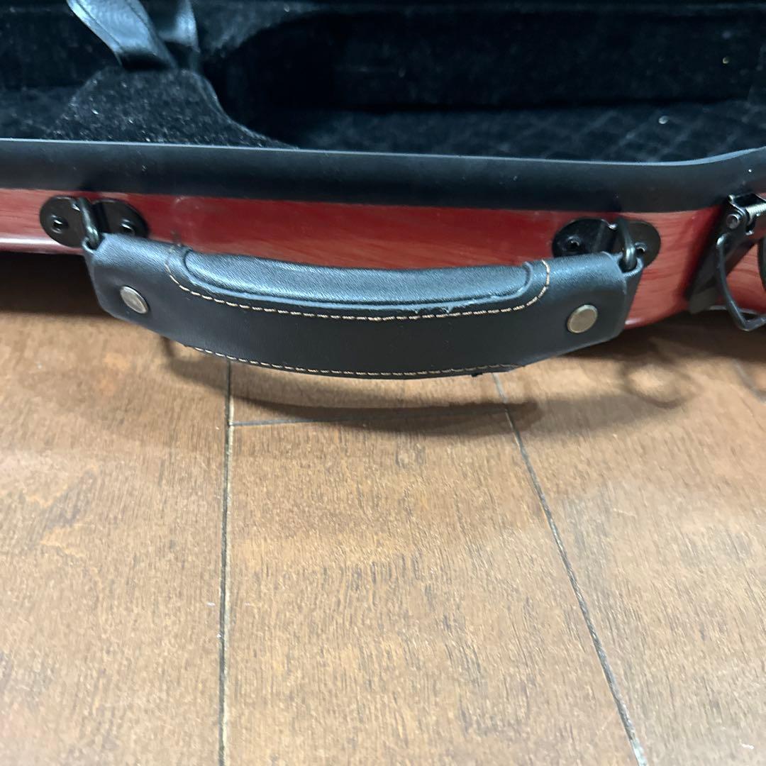 バイオリンケース 赤 ストラップ付き　3/4
