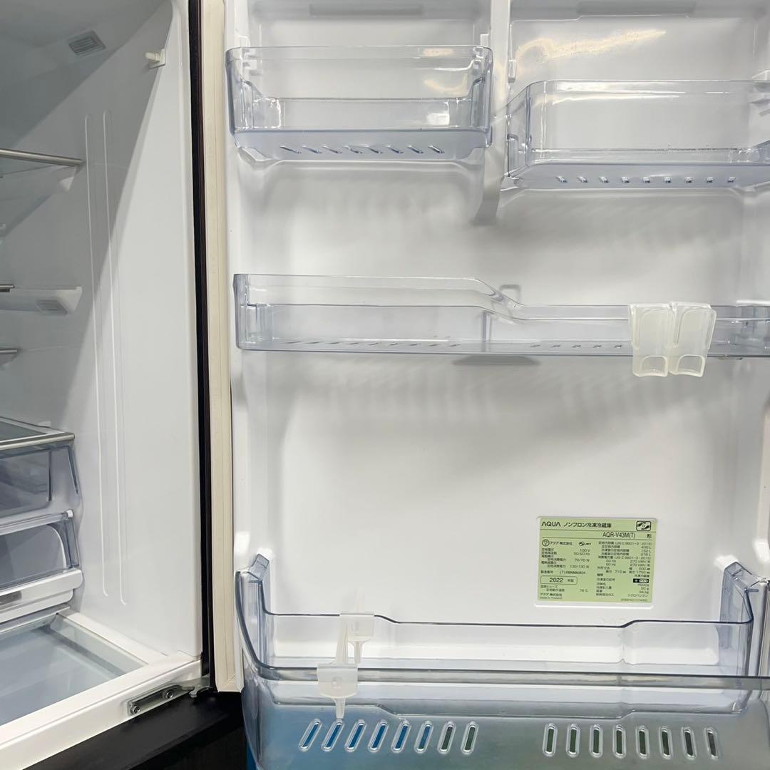 387 冷蔵庫　大型　木目調　400L〜500L 自動製氷機付　美品　右開き