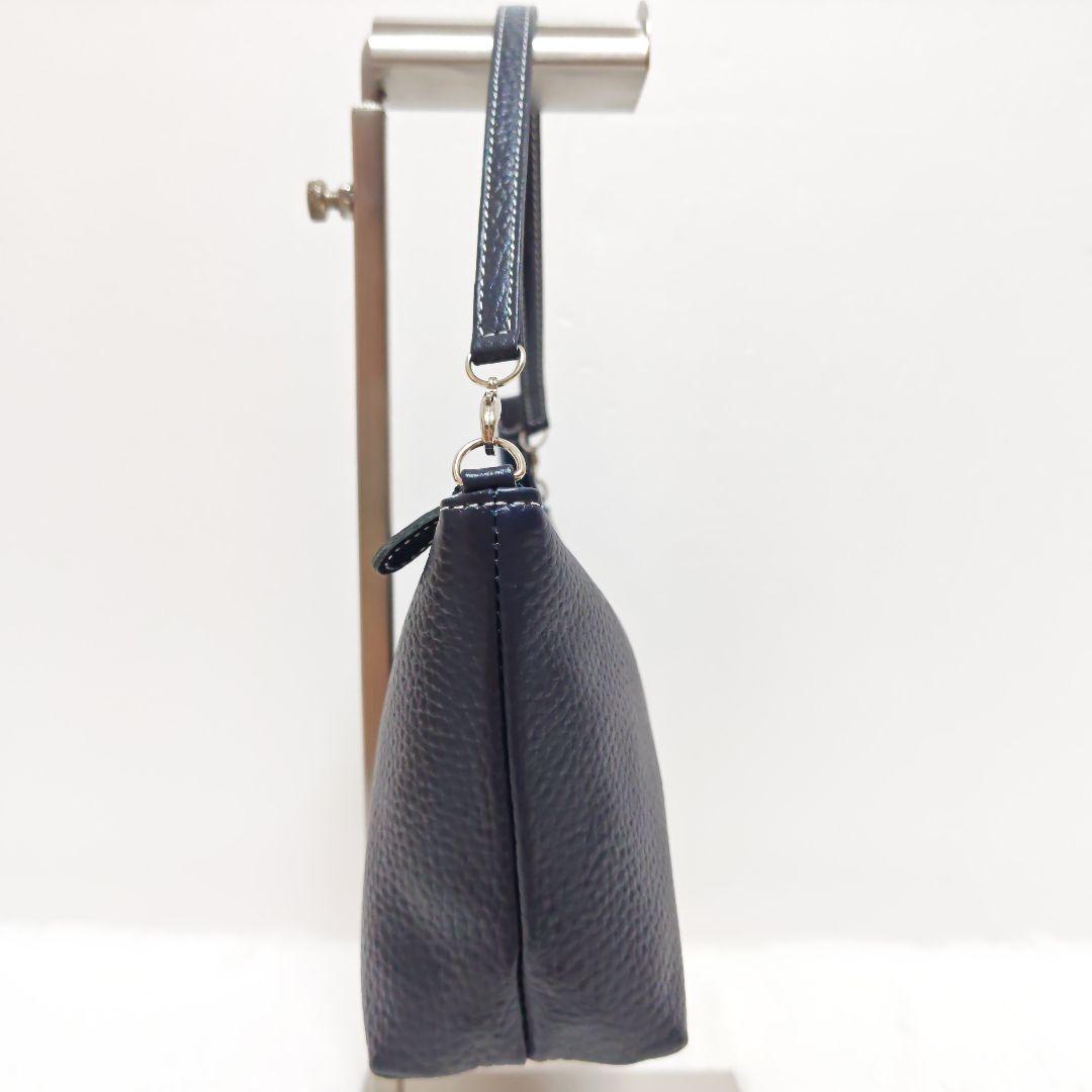 【極美品】キタムラ ショルダーバッグ 2way シュリンクレザー ロゴ刺繍