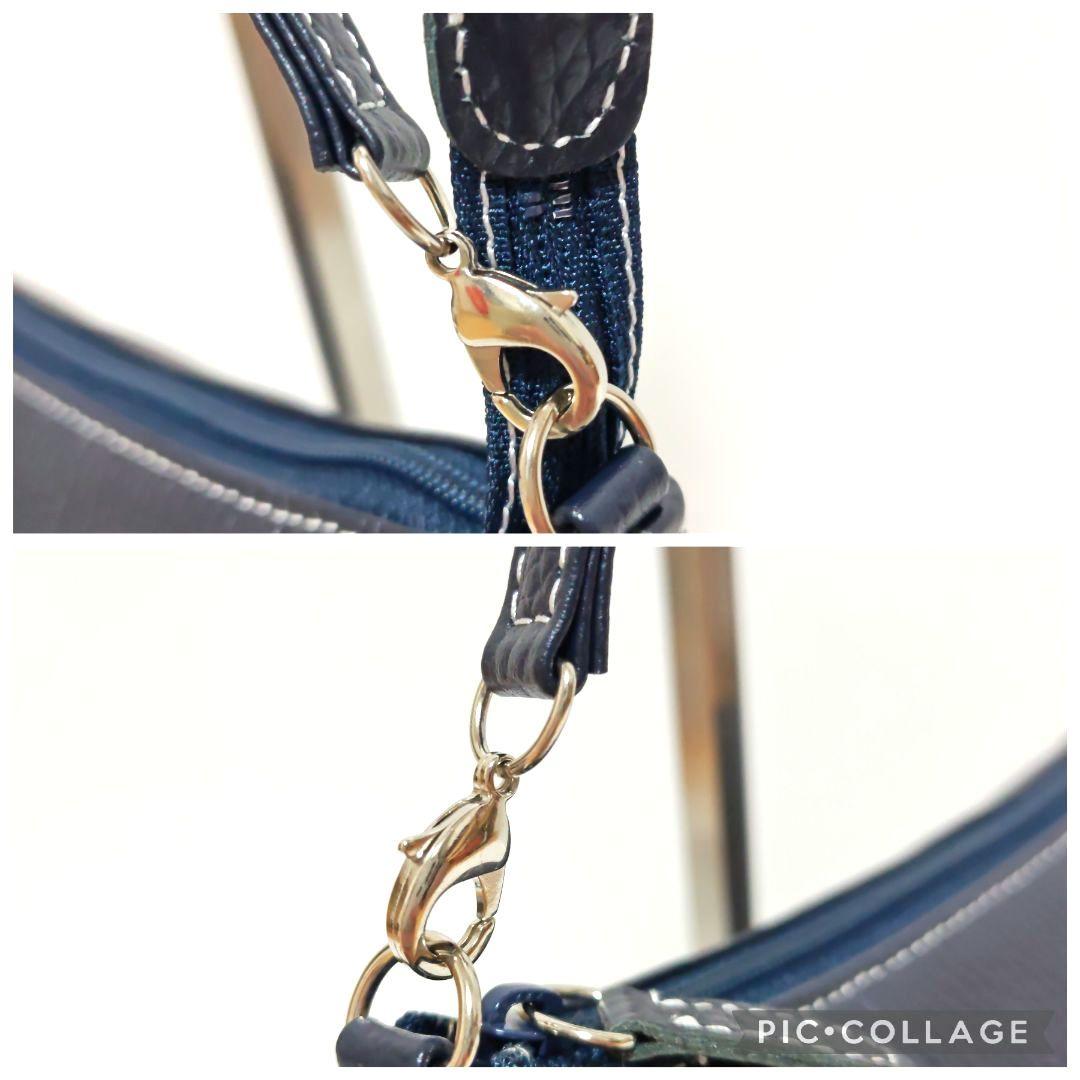 【極美品】キタムラ ショルダーバッグ 2way シュリンクレザー ロゴ刺繍