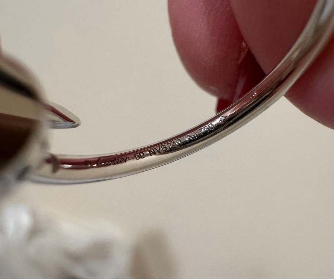 正規品Cartier カルティエ　ホワイトゴールドジュストアンクルリング 50号