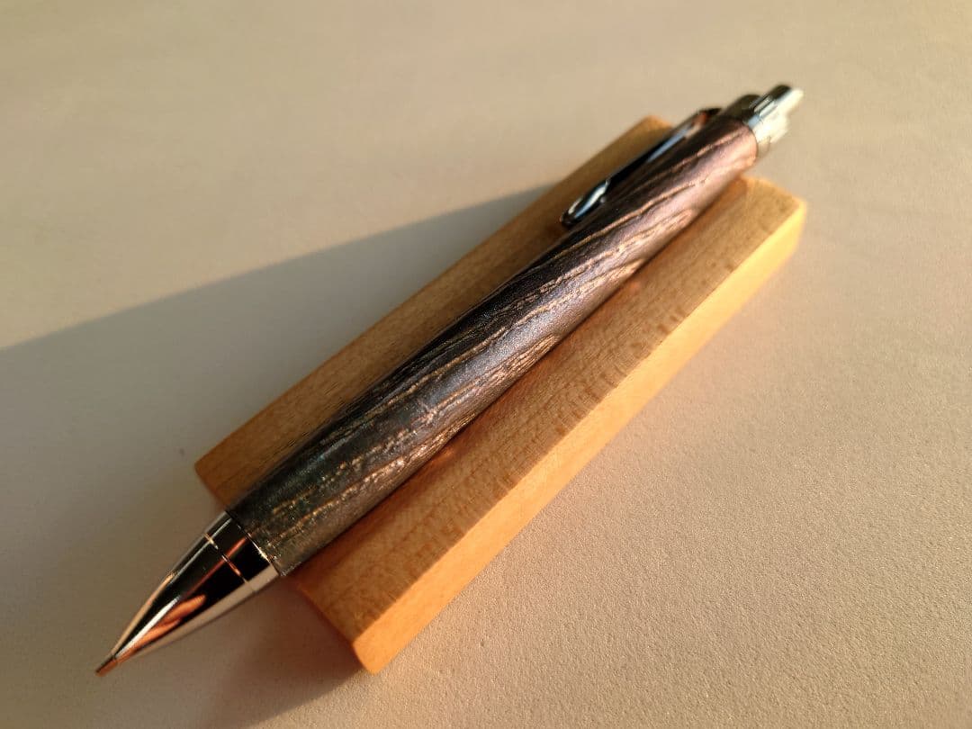 栗　シャープペンシル　浮造り　新うるし　変わり漆　拭き漆　加藤金属KATO202