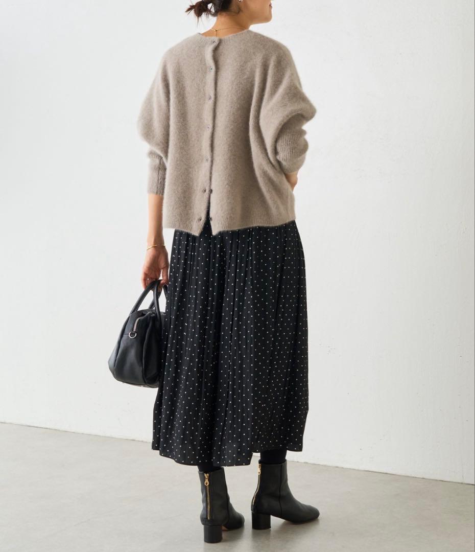 【美品】BEARDSLEY シワシフォンギャザーパンツ　ドット　サイズ0