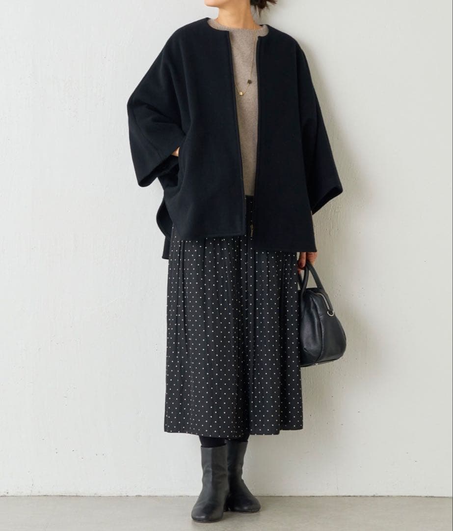 【美品】BEARDSLEY シワシフォンギャザーパンツ　ドット　サイズ0