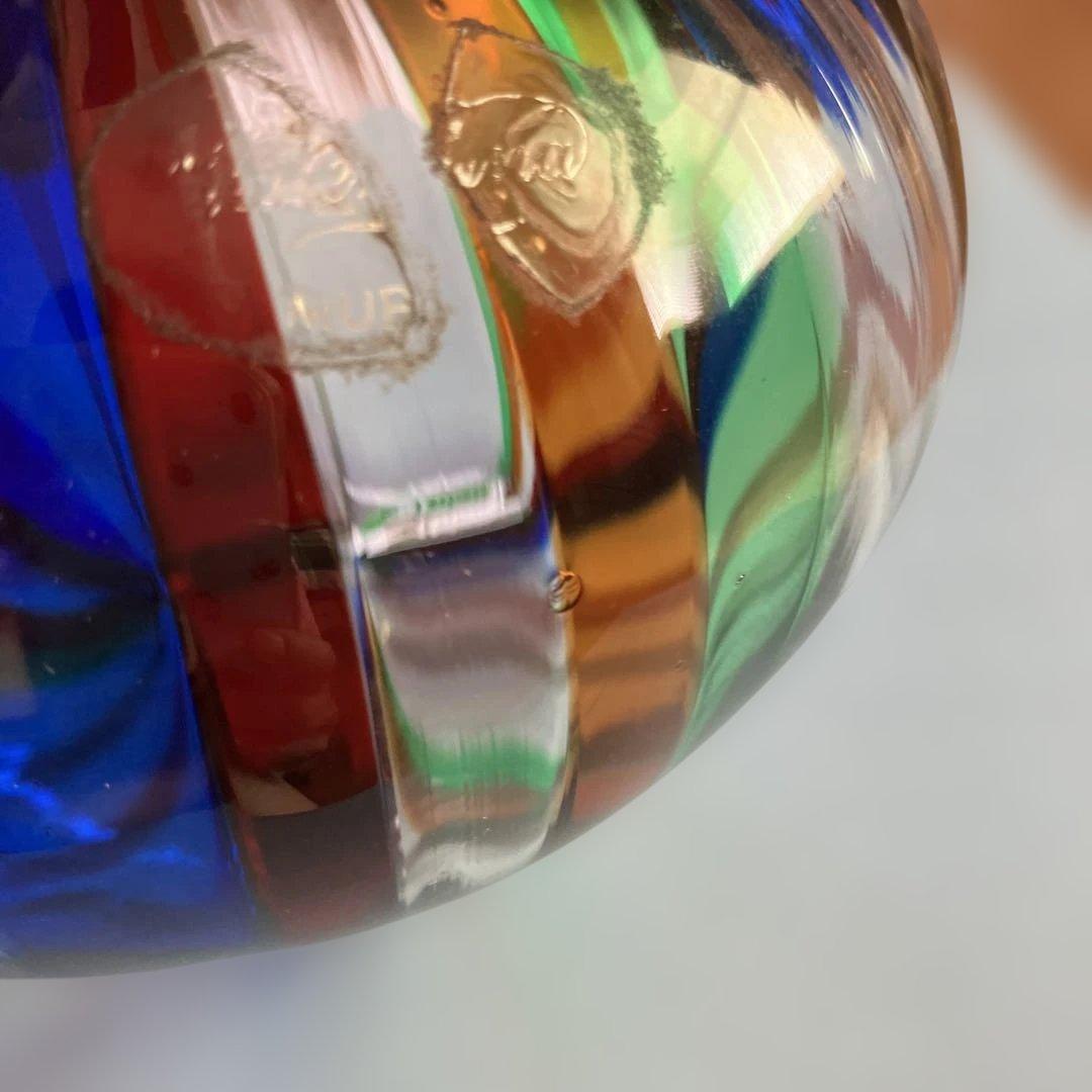 ヴェネチアングラスムラーノ花瓶ストライプ