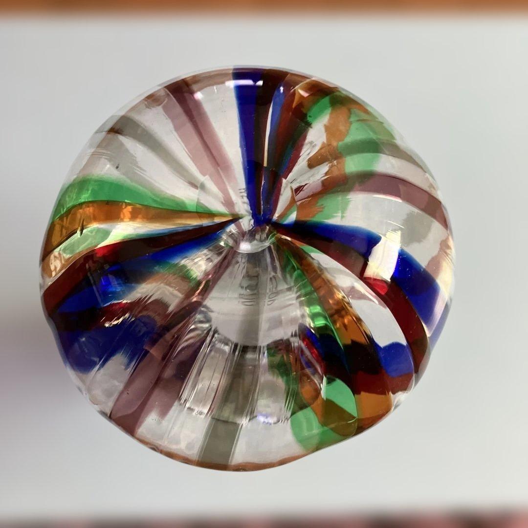 ヴェネチアングラスムラーノ花瓶ストライプ