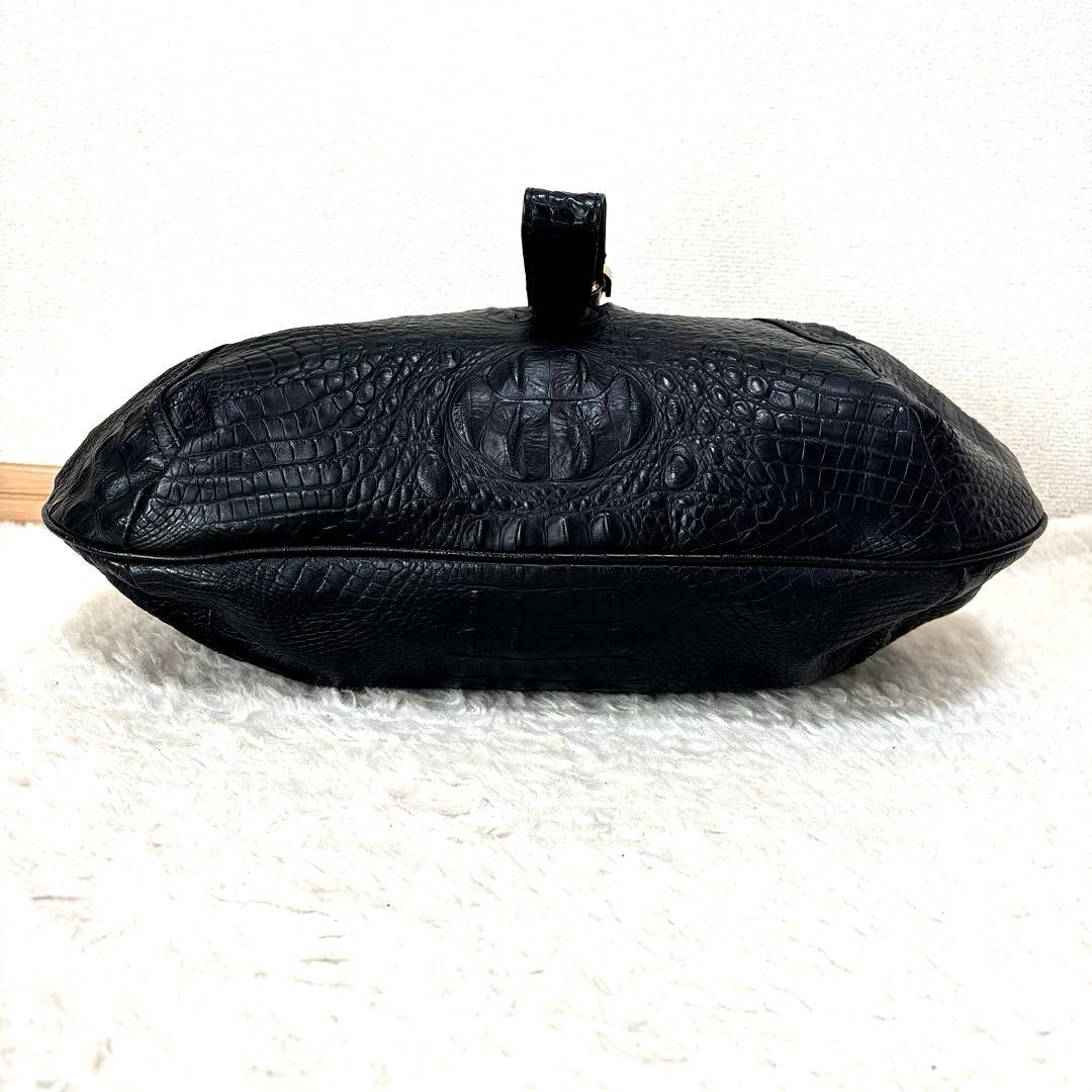 FENDI フェンディ スパイバッグ クロコ型押しレザー ブラック