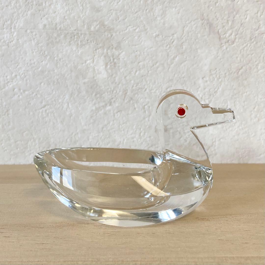 クリスタルガラス　バード　モダン　デザイン　北欧　鳥　ガラス　ヴィンテージ