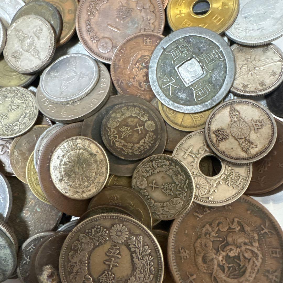 古銭まとめ1206g 銀貨大量旭日50銭、竜50銭、竜20銭、竜10銭 など多数