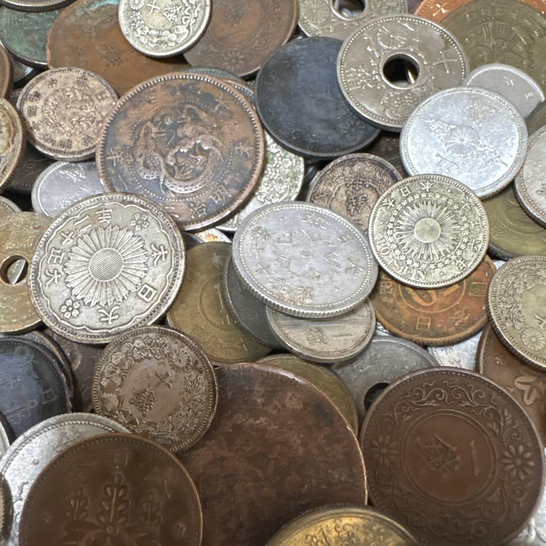 古銭まとめ1206g 銀貨大量旭日50銭、竜50銭、竜20銭、竜10銭 など多数