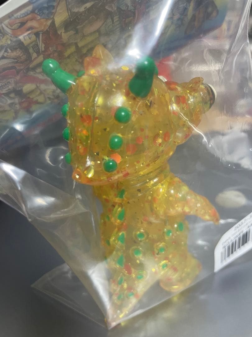 MAXTOY ミニソフビ怪獣倉庫シリーズ テツオン クリアイエロー成型　ラメ