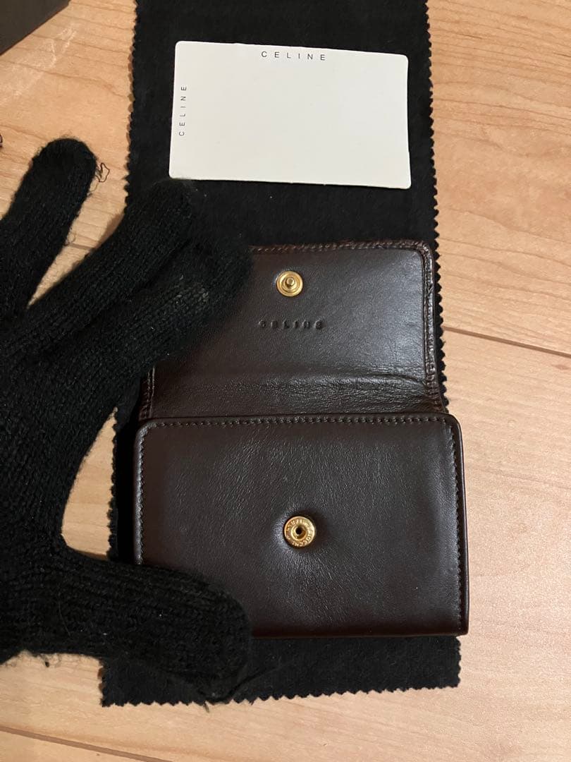 美品 CELINE セリーヌ ケース クロコ型押し ダークブラウン