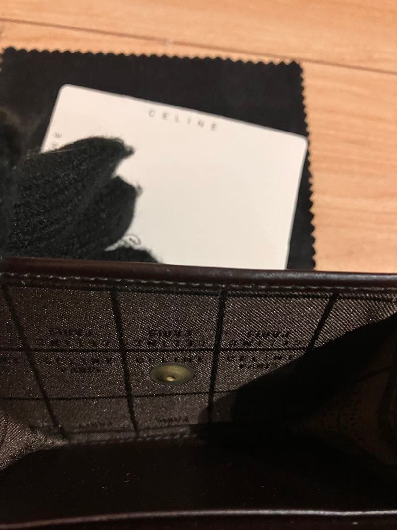 美品 CELINE セリーヌ ケース クロコ型押し ダークブラウン