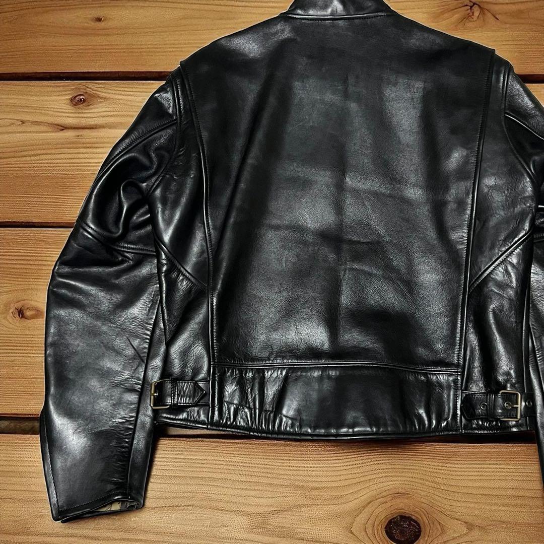 【希少サイズLL】 ライダースジャケット シングルライダース　牛革　NANKAI