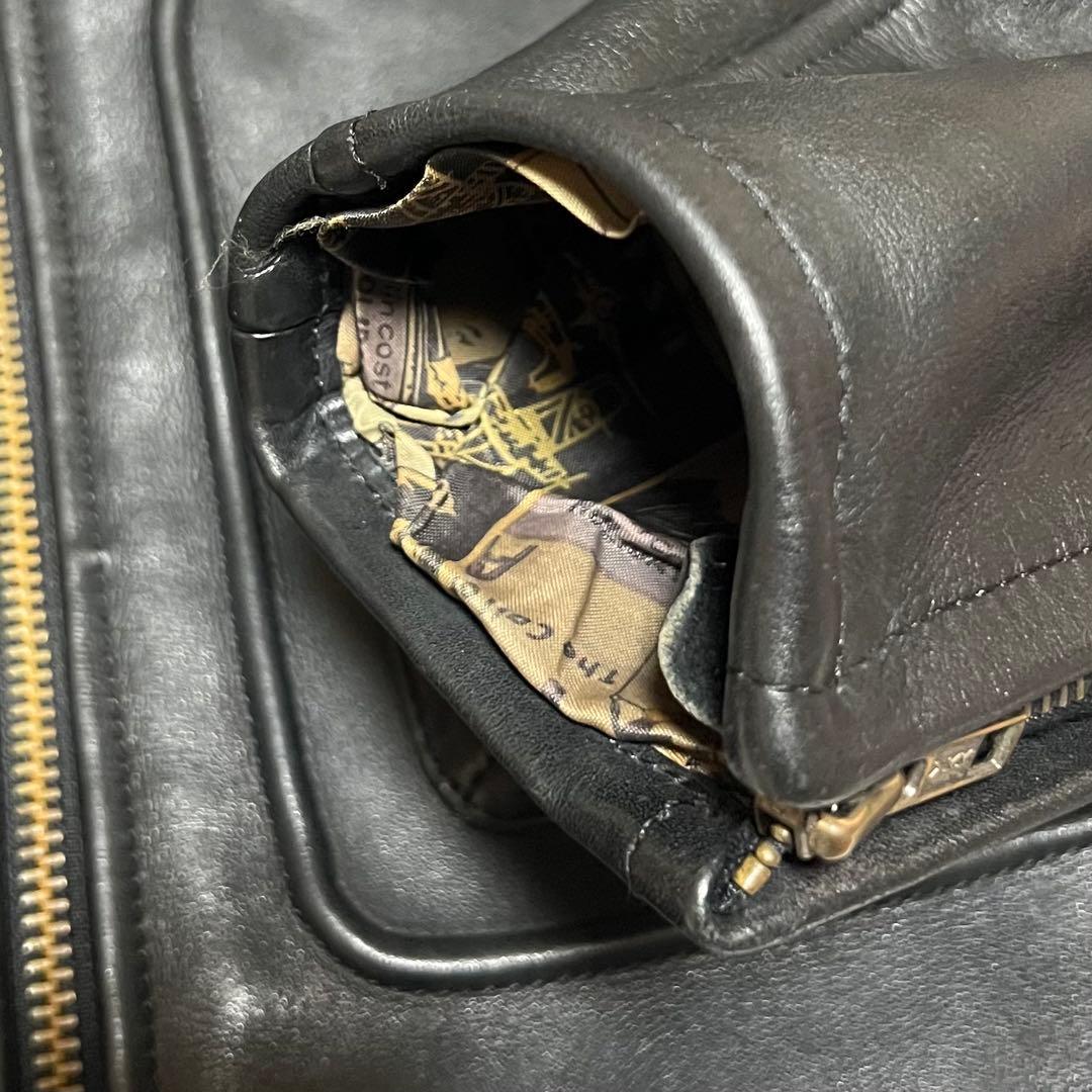 【希少サイズLL】 ライダースジャケット シングルライダース　牛革　NANKAI