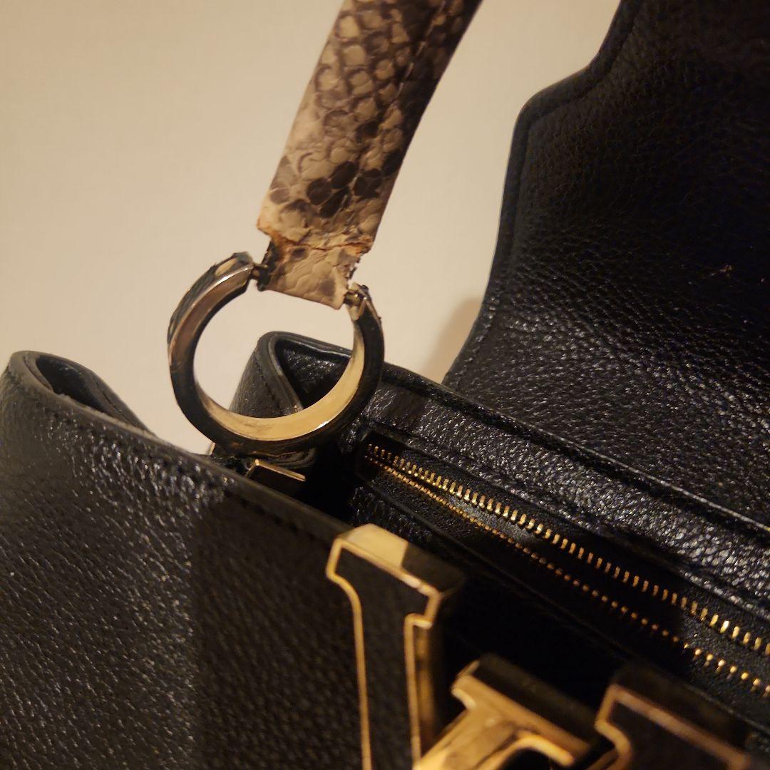 Louis Vuitton 黒 レザー ショルダーバッグ