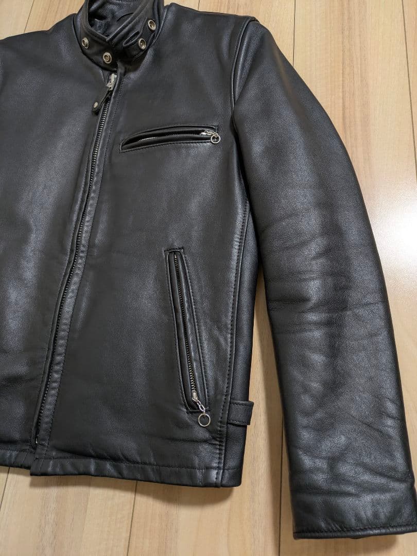 Schoot ショット 新型641 ライナー付 シングルライダースジャケット34