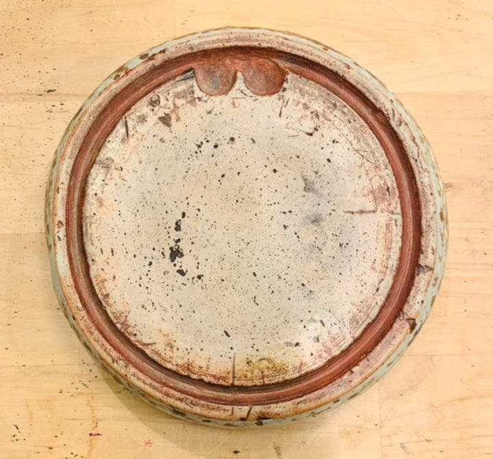 【清末民初】　景徳鎮青花唐草文円瓷硯