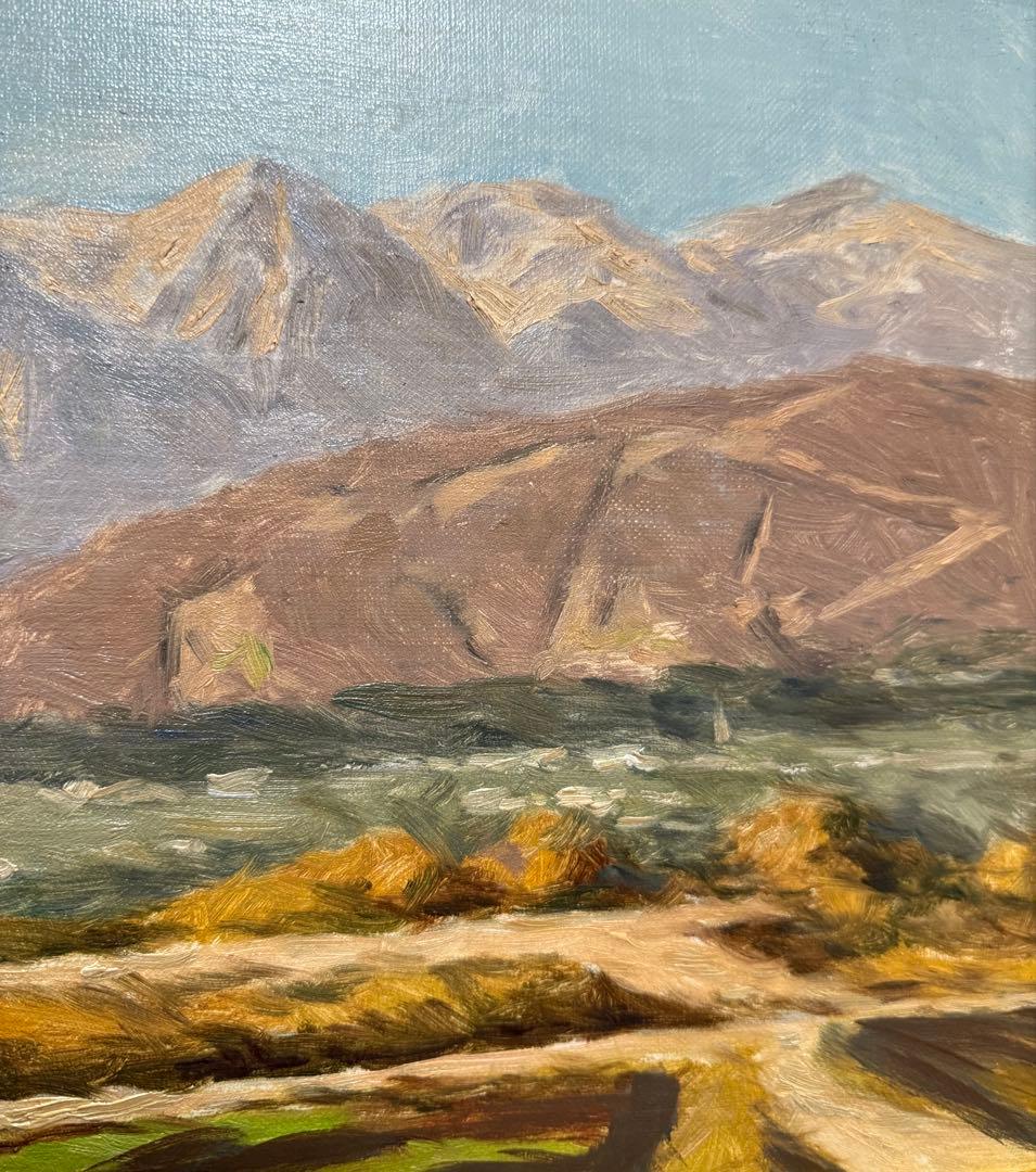 黒田清輝写【赤石山脈にて】 油彩画 山と風景 サイン入り　F6サイズ　送料込み