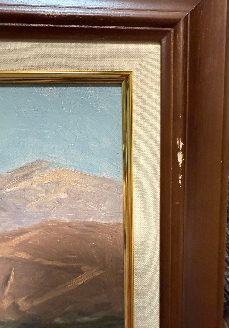 黒田清輝写【赤石山脈にて】 油彩画 山と風景 サイン入り　F6サイズ　送料込み