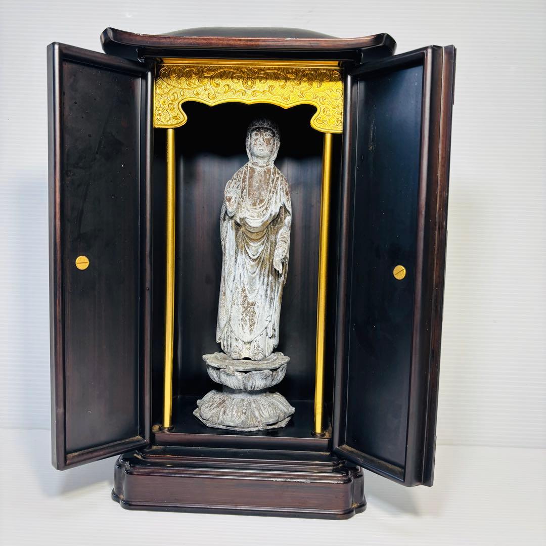 金銅阿弥陀如来立像　仏像　厨子　骨董　アンティーク