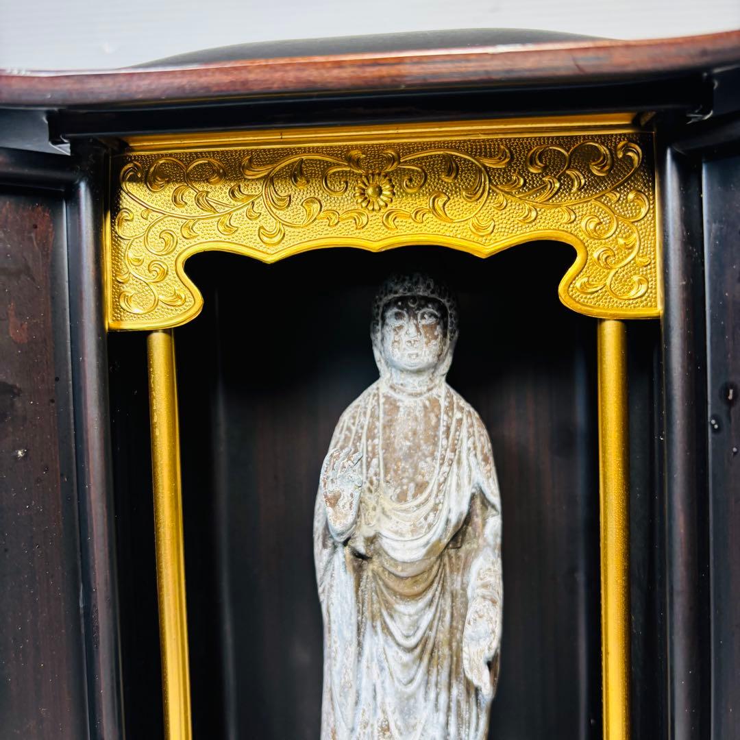 金銅阿弥陀如来立像　仏像　厨子　骨董　アンティーク