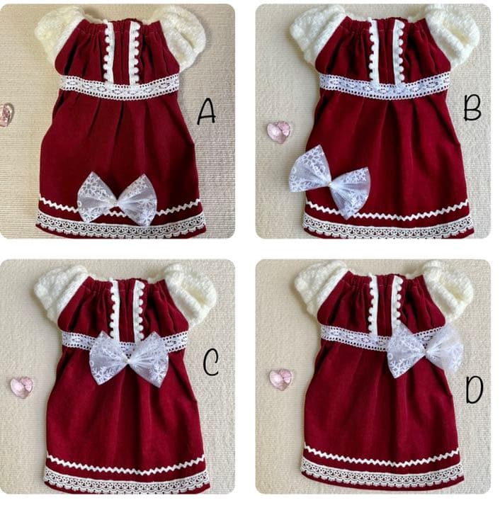 よそゆきワンピース　犬服ハンドメイド　クリスマス　犬服ワンピース　∞TuTu∞