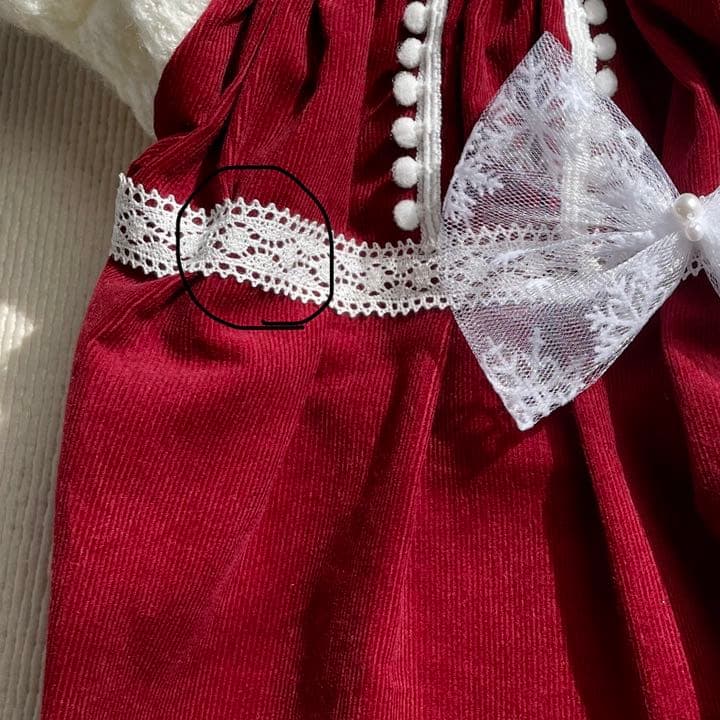 よそゆきワンピース　犬服ハンドメイド　クリスマス　犬服ワンピース　∞TuTu∞