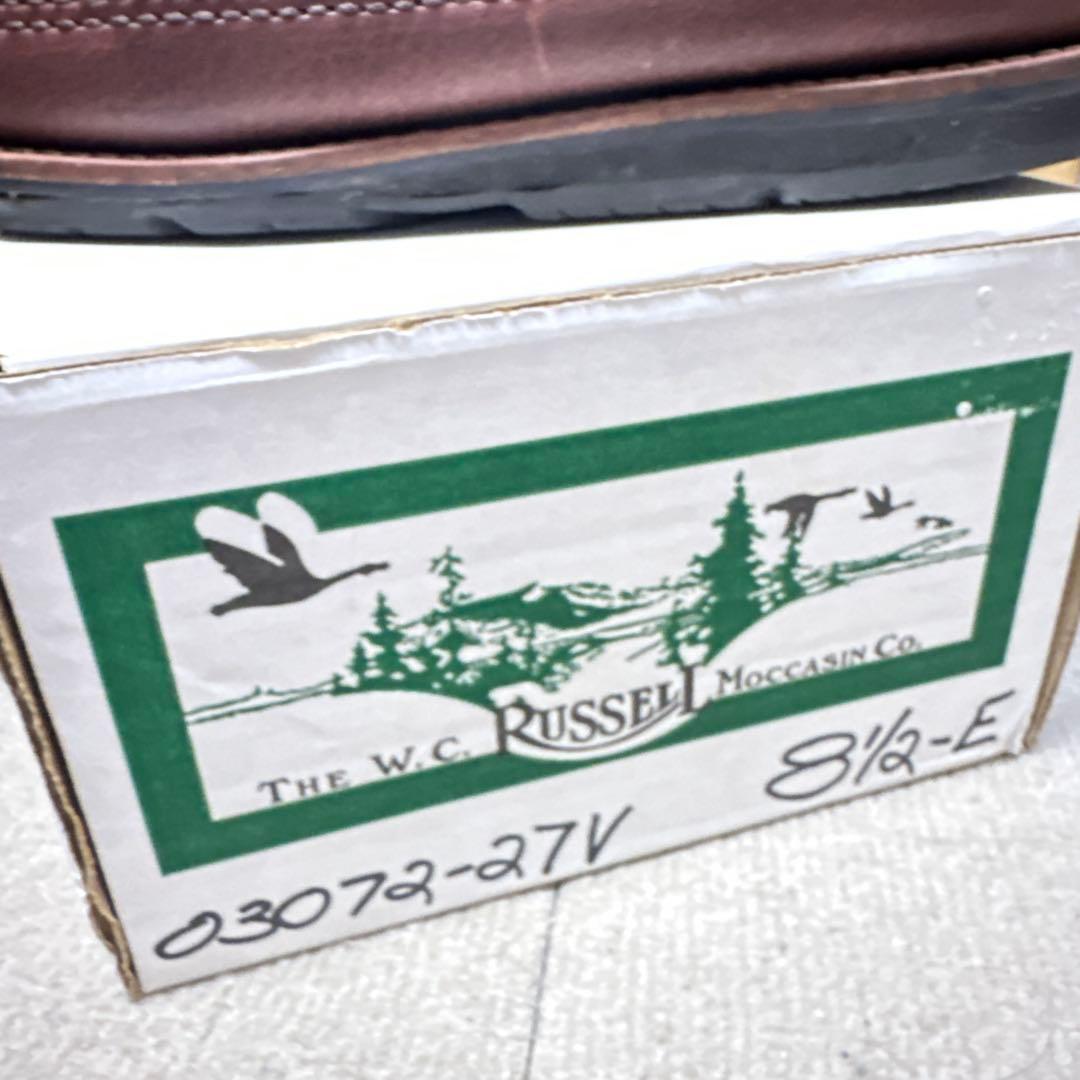 RUSSELLブラウン レザー モカシンシューズ