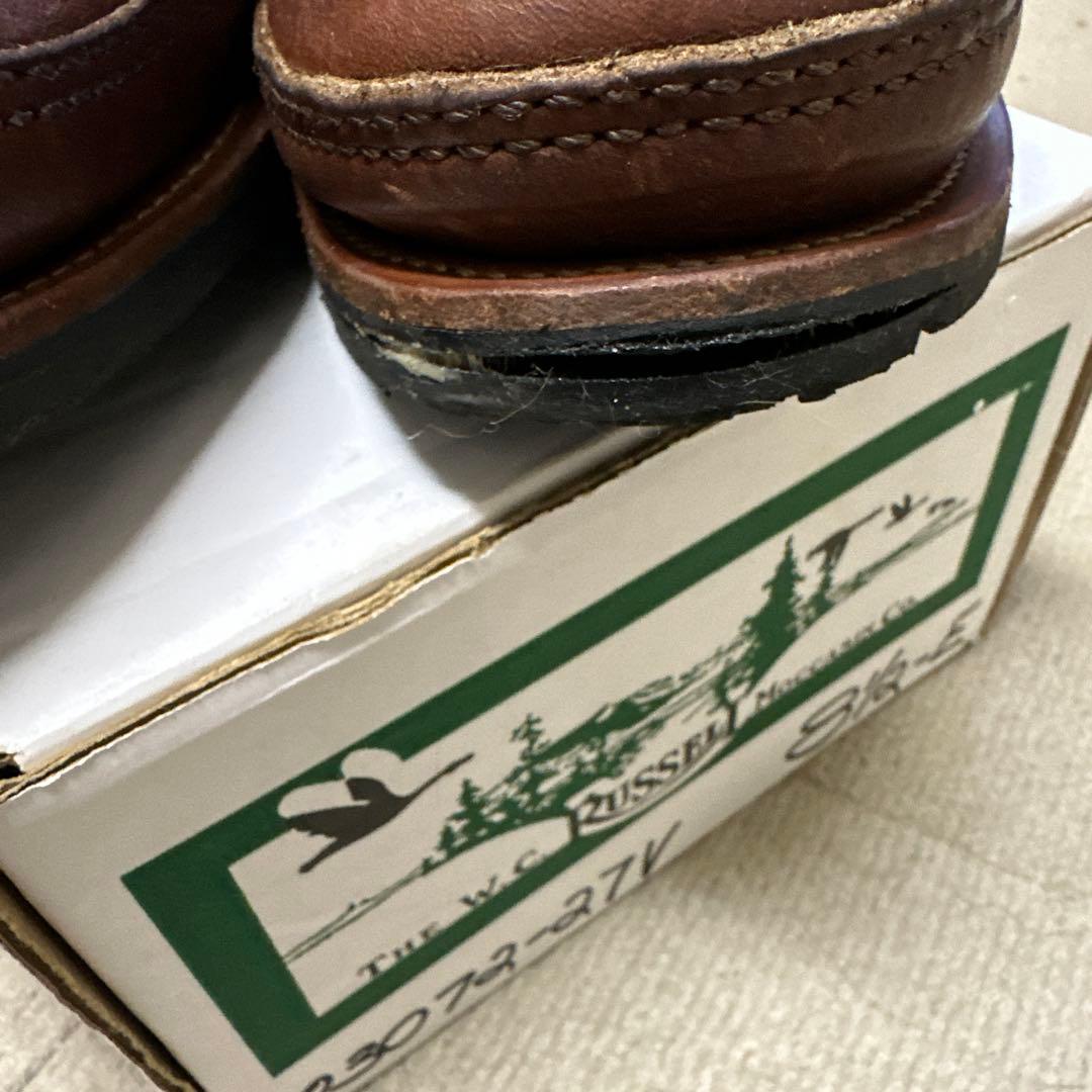 RUSSELLブラウン レザー モカシンシューズ