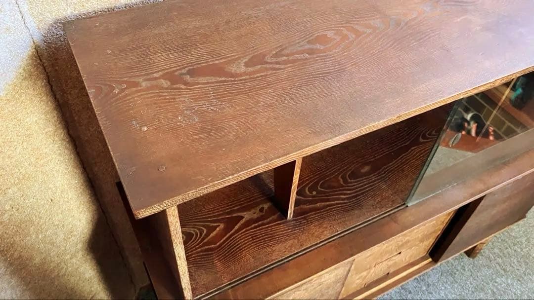 カリモク風 キャビネット サイドボード ディスプレイ 北欧 アンティーク レトロ