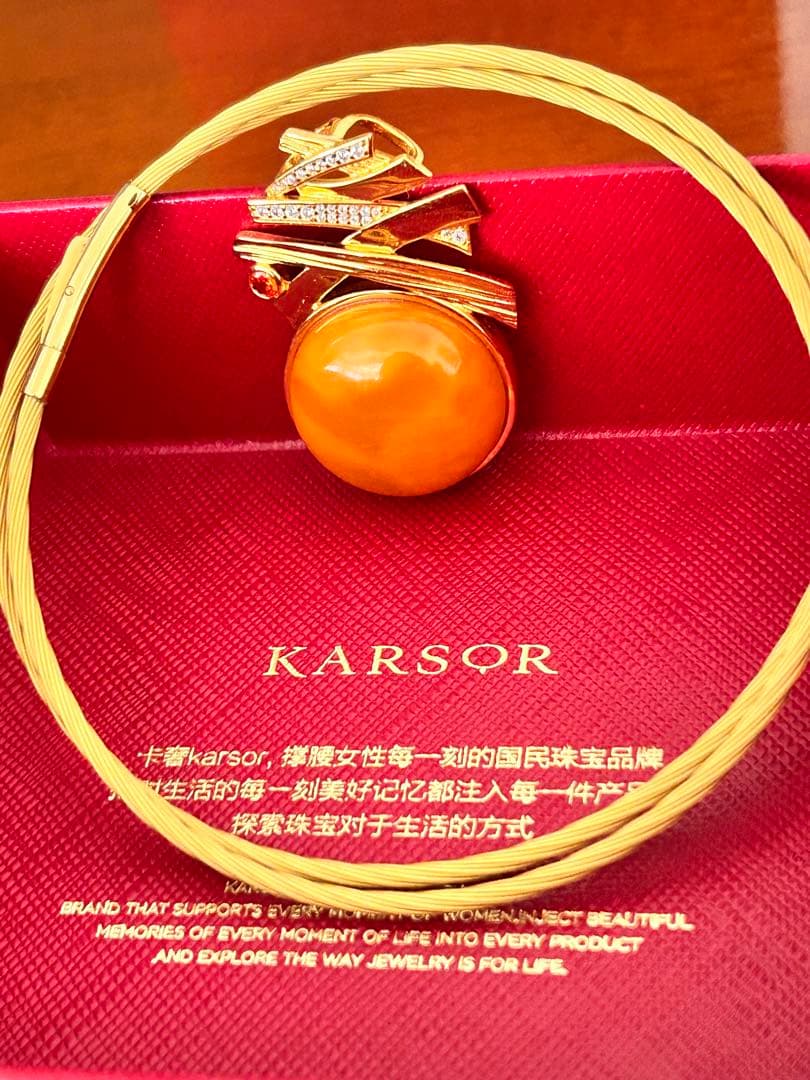 ◇天然琥珀 シルバー925メッキ金嵌め インレイ 3点セット【箱、鑑定書 付】