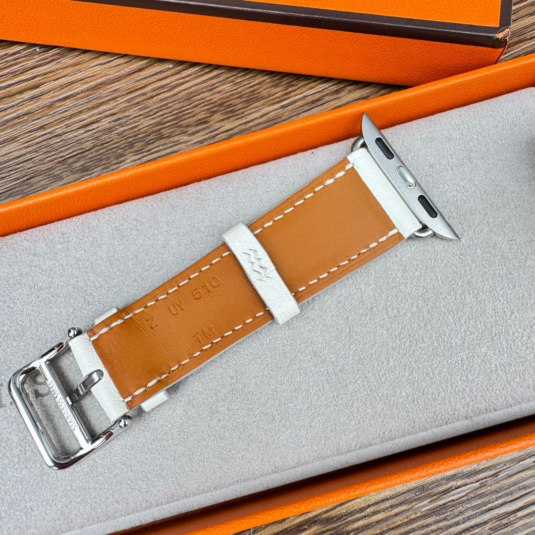 2514 ほぼ未使用　Apple Watch エルメス　ホワイト　レザー